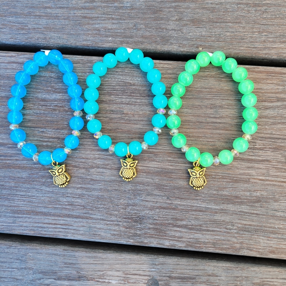 Owlkamii glass bead bracelets